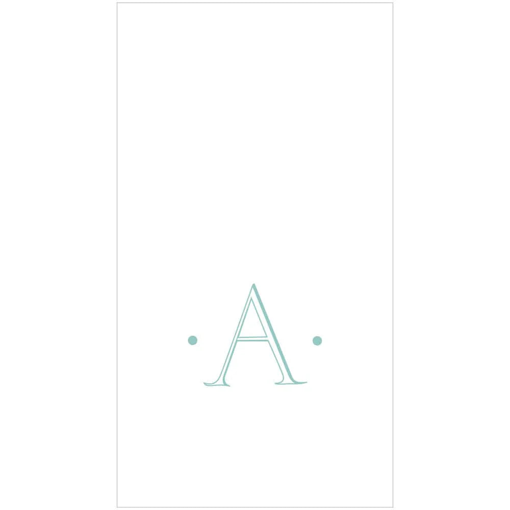 Caspari - Robin's Egg Blue Initial Guest Towel