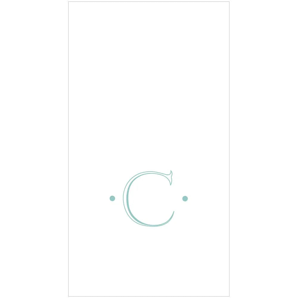 Caspari - Robin's Egg Blue Initial Guest Towel
