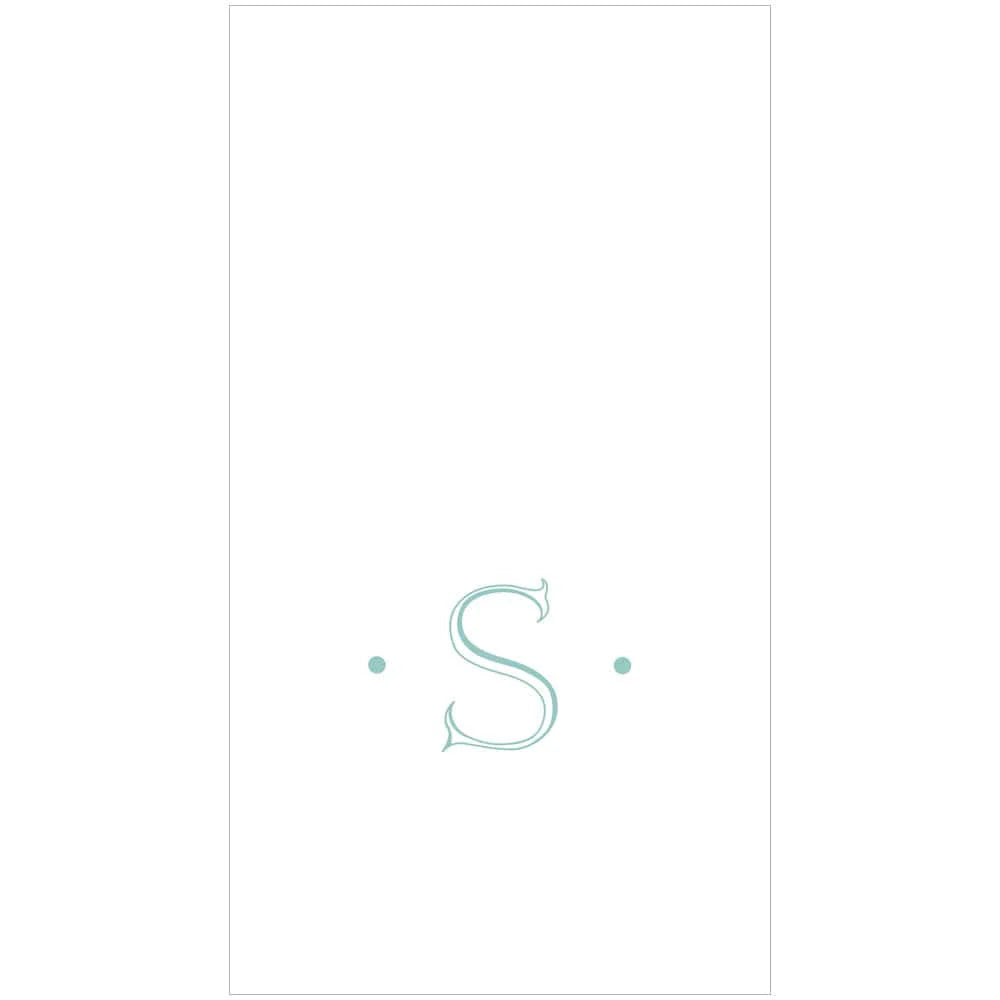 Caspari - Robin's Egg Blue Initial Guest Towel