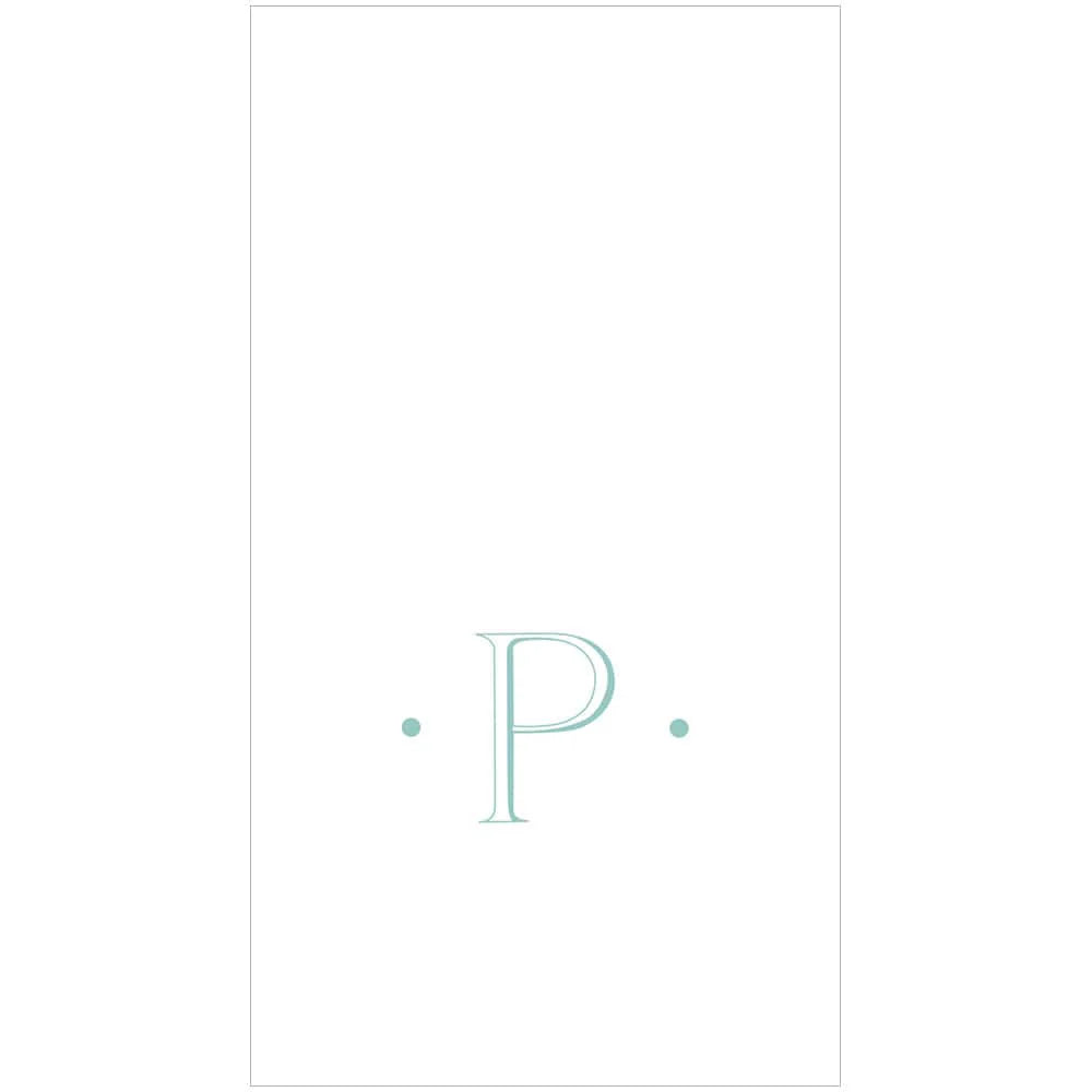 Caspari - Robin's Egg Blue Initial Guest Towel