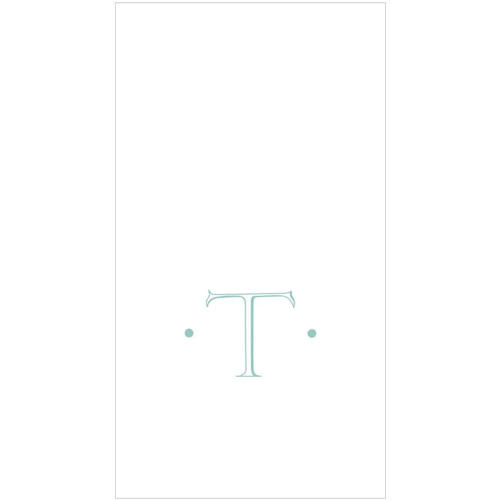 Caspari - Robin's Egg Blue Initial Guest Towel