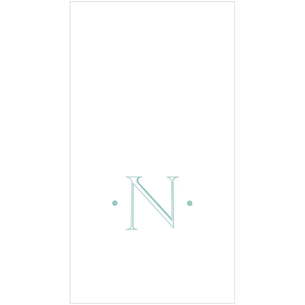 Caspari - Robin's Egg Blue Initial Guest Towel