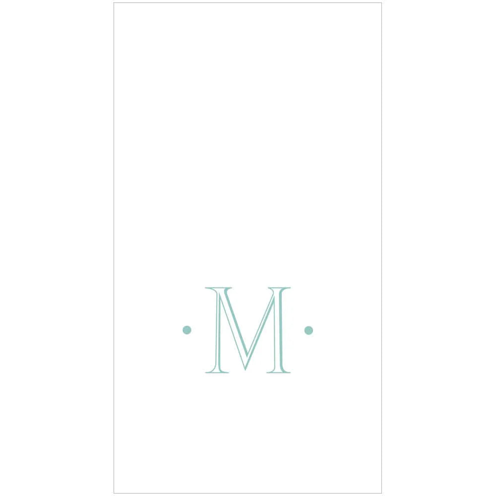 Caspari - Robin's Egg Blue Initial Guest Towel