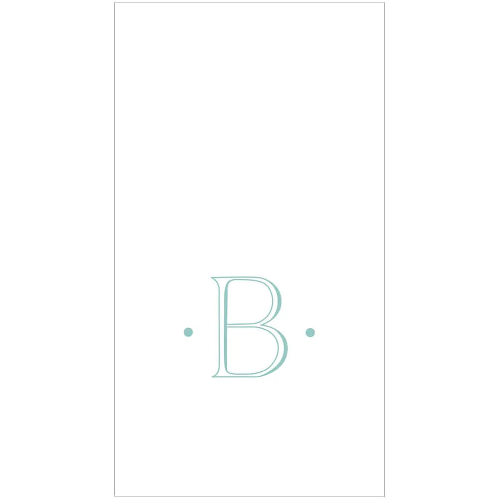 Caspari - Robin's Egg Blue Initial Guest Towel