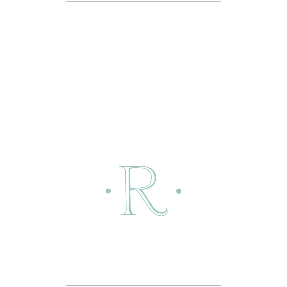 Caspari - Robin's Egg Blue Initial Guest Towel