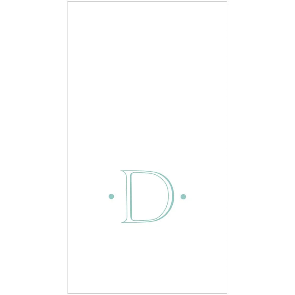 Caspari - Robin's Egg Blue Initial Guest Towel