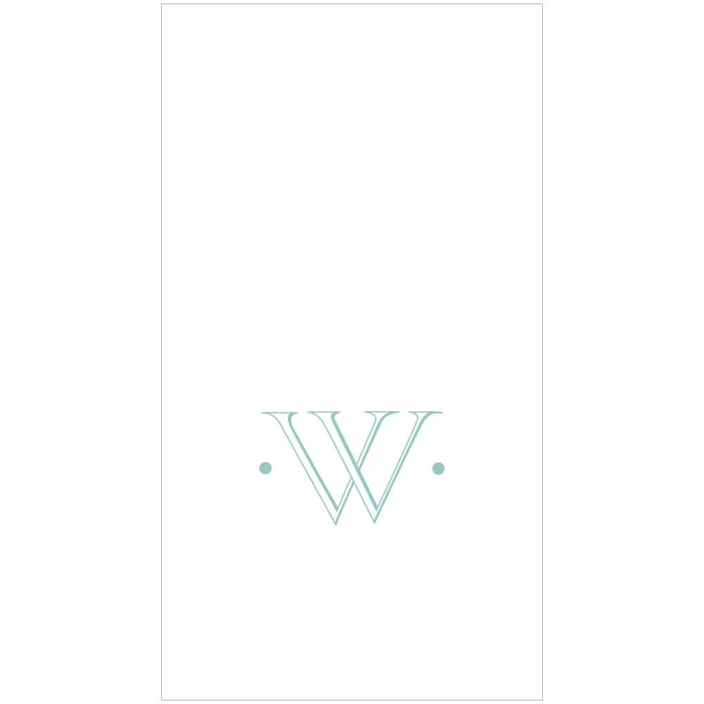 Caspari - Robin's Egg Blue Initial Guest Towel