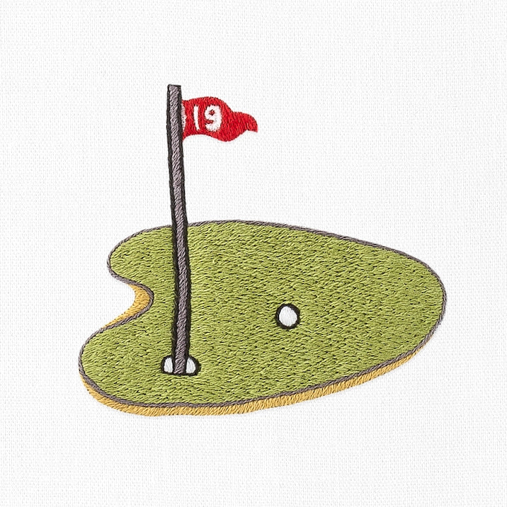 Henry Handwork - Hand-Embroidered Hand Towel - Golf
