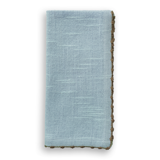 Cloth Napkin - Blue Knotted Edge - Set of 4