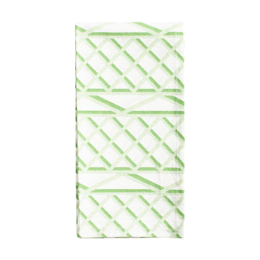 Trellis Cotton Dinner Napkins in Green - Set of 4