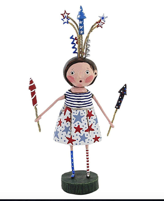 Girl with Rockets in Hands Figurine