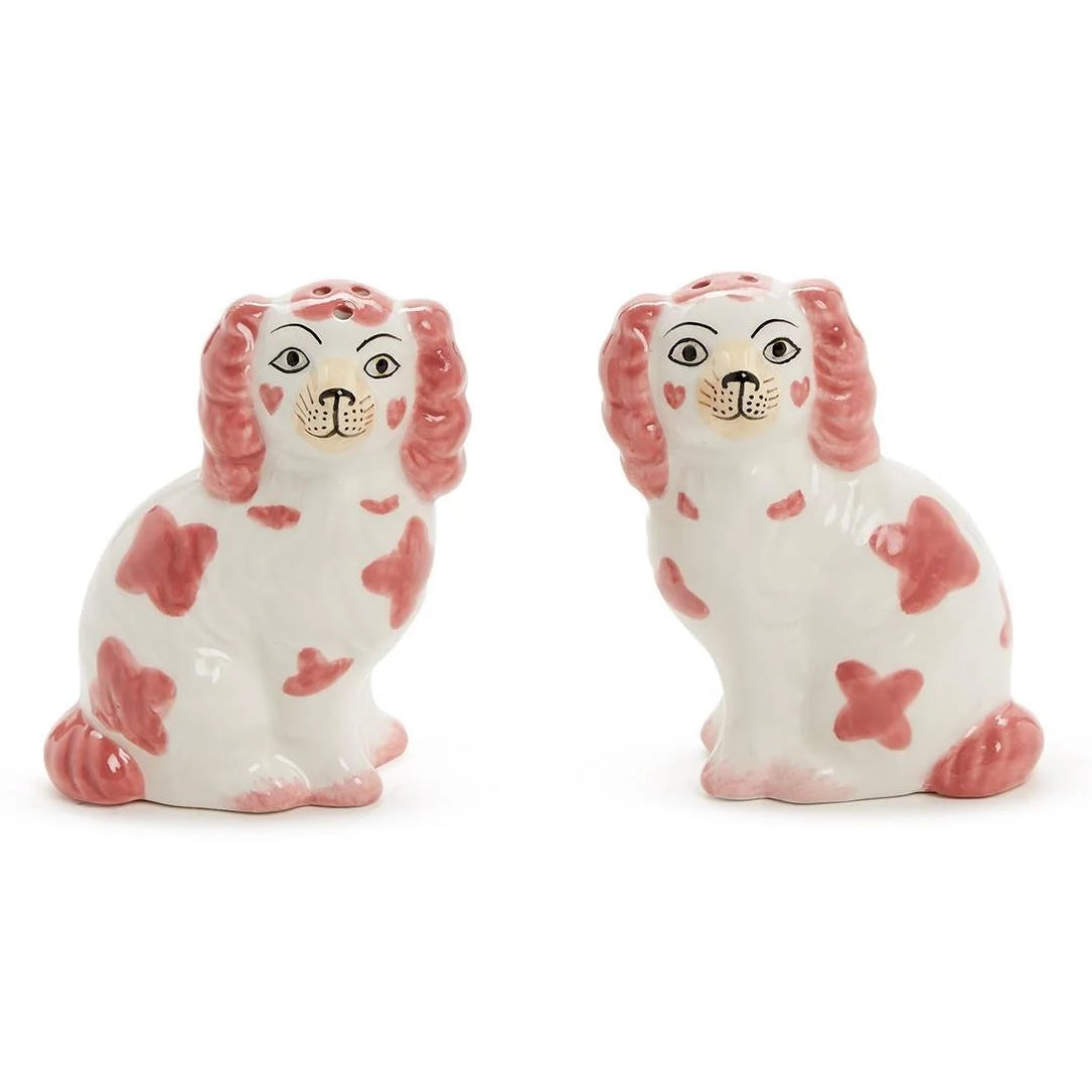 Salt and Pepper Shakers - Staffordshire Dog - Blue or Pink
