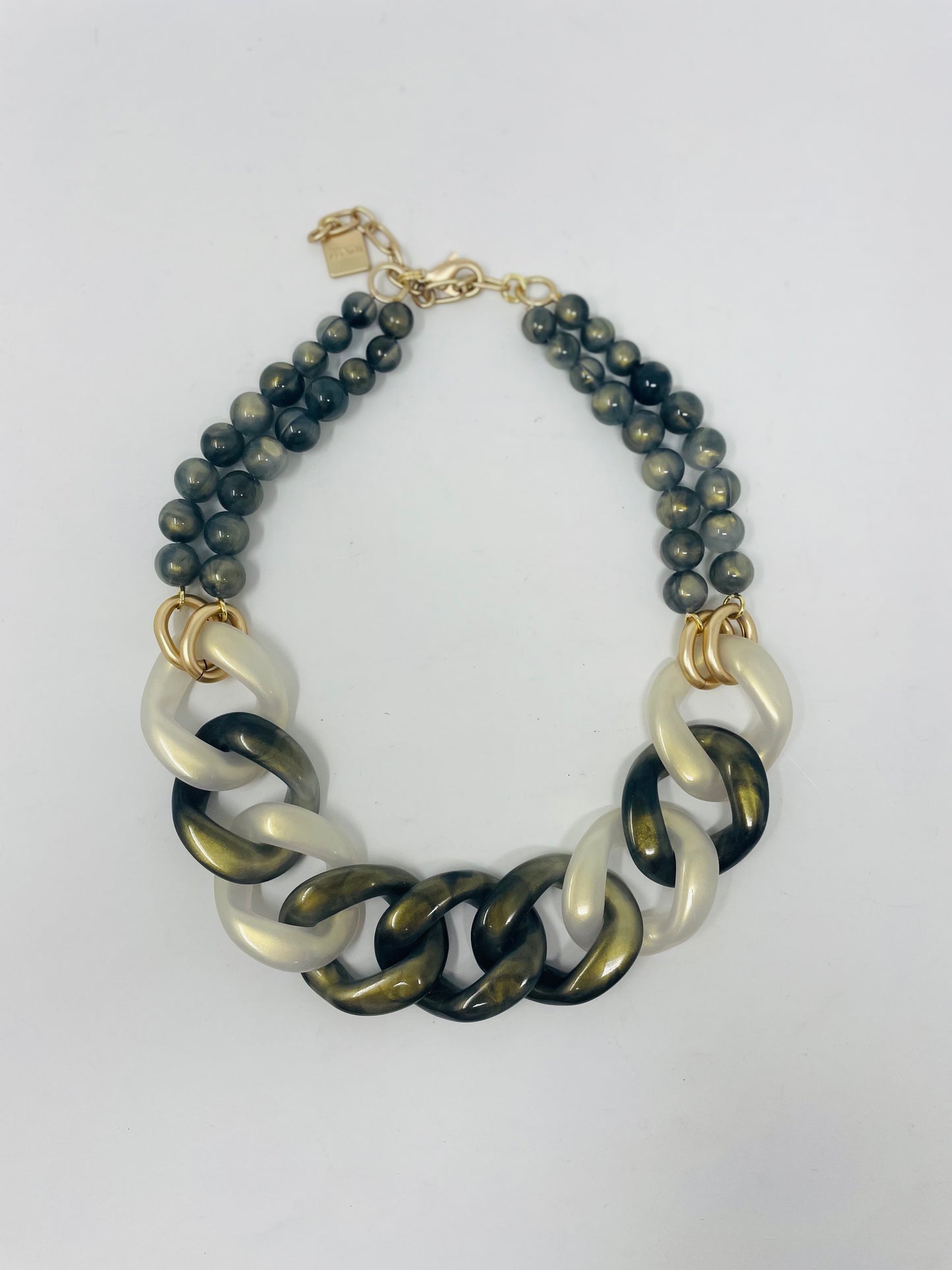 Chain and Bead Collar Necklace