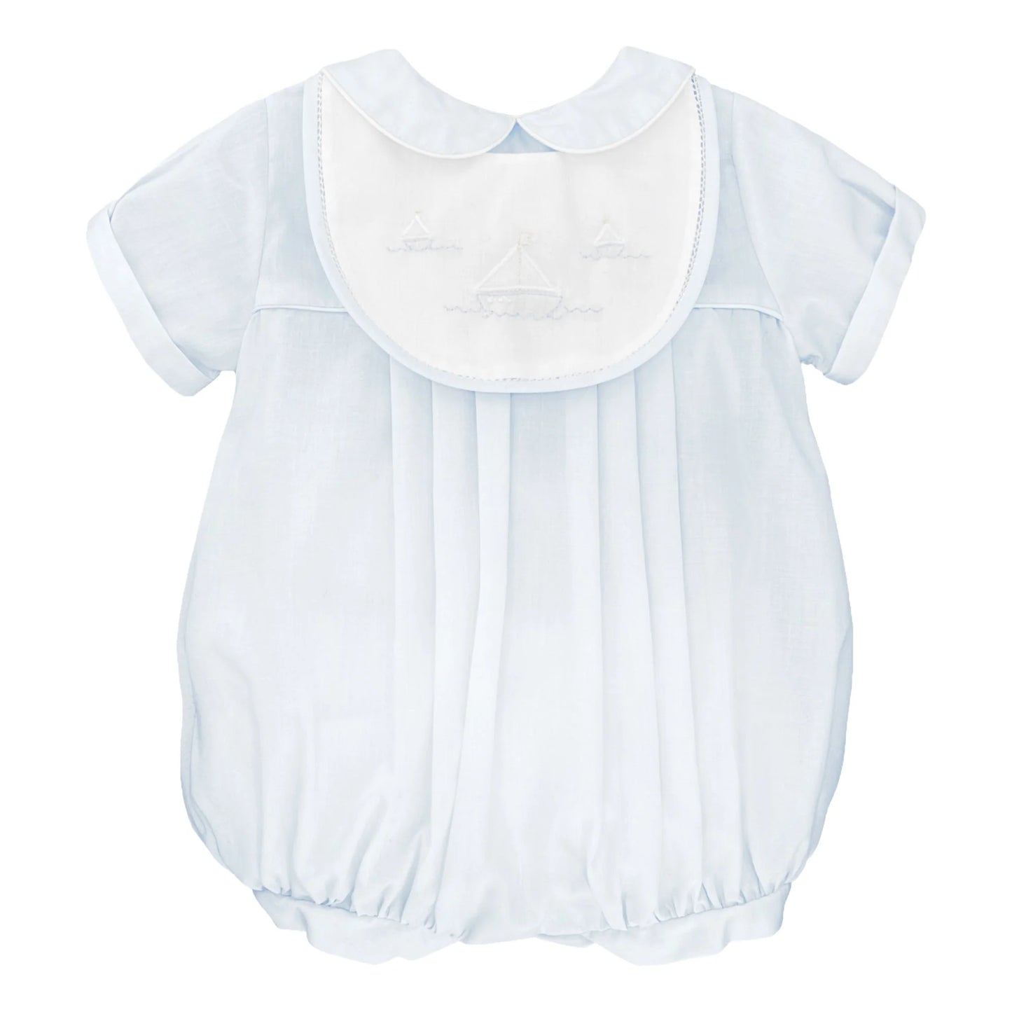 Sailboat Embroidery Bubble, Bib, and Bonnet