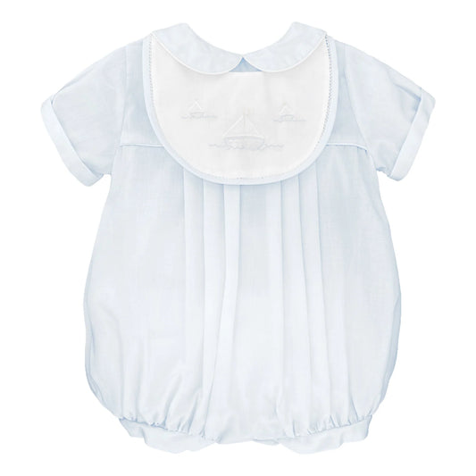 Sailboat Embroidery Bubble, Bib, and Bonnet