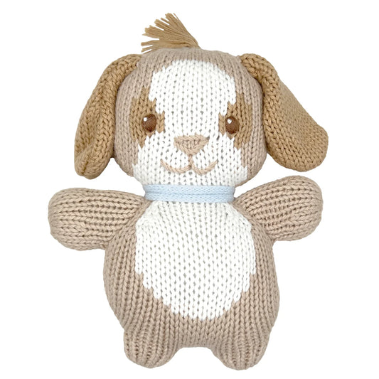 Zubels - Knit Dog Rattle - Pink or Blue
