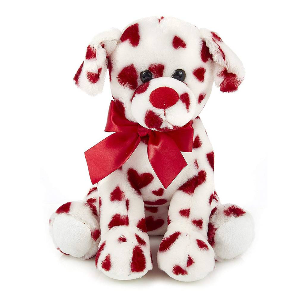 Rover the Red Heart Spotted Plush Dog