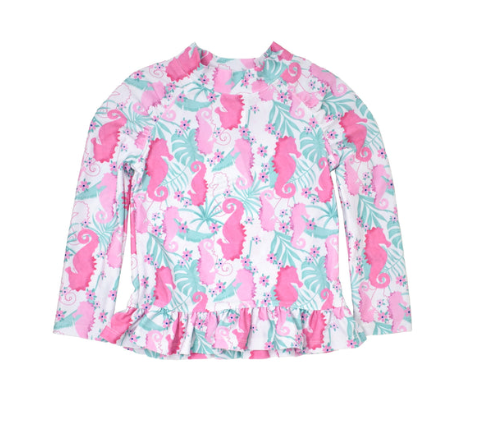 Flap Happy - Seahorse 2 Piece Rash Guard Swimsuit