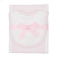 Pink Seersucker Bib and Burp Set