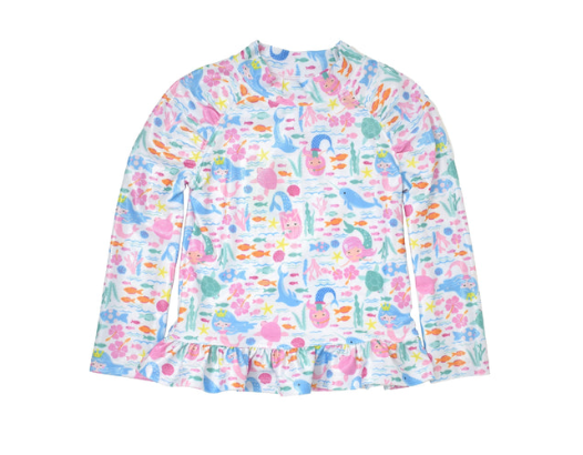 Flap Happy - Mermaid 2 Piece Swimsuit Rash Guard