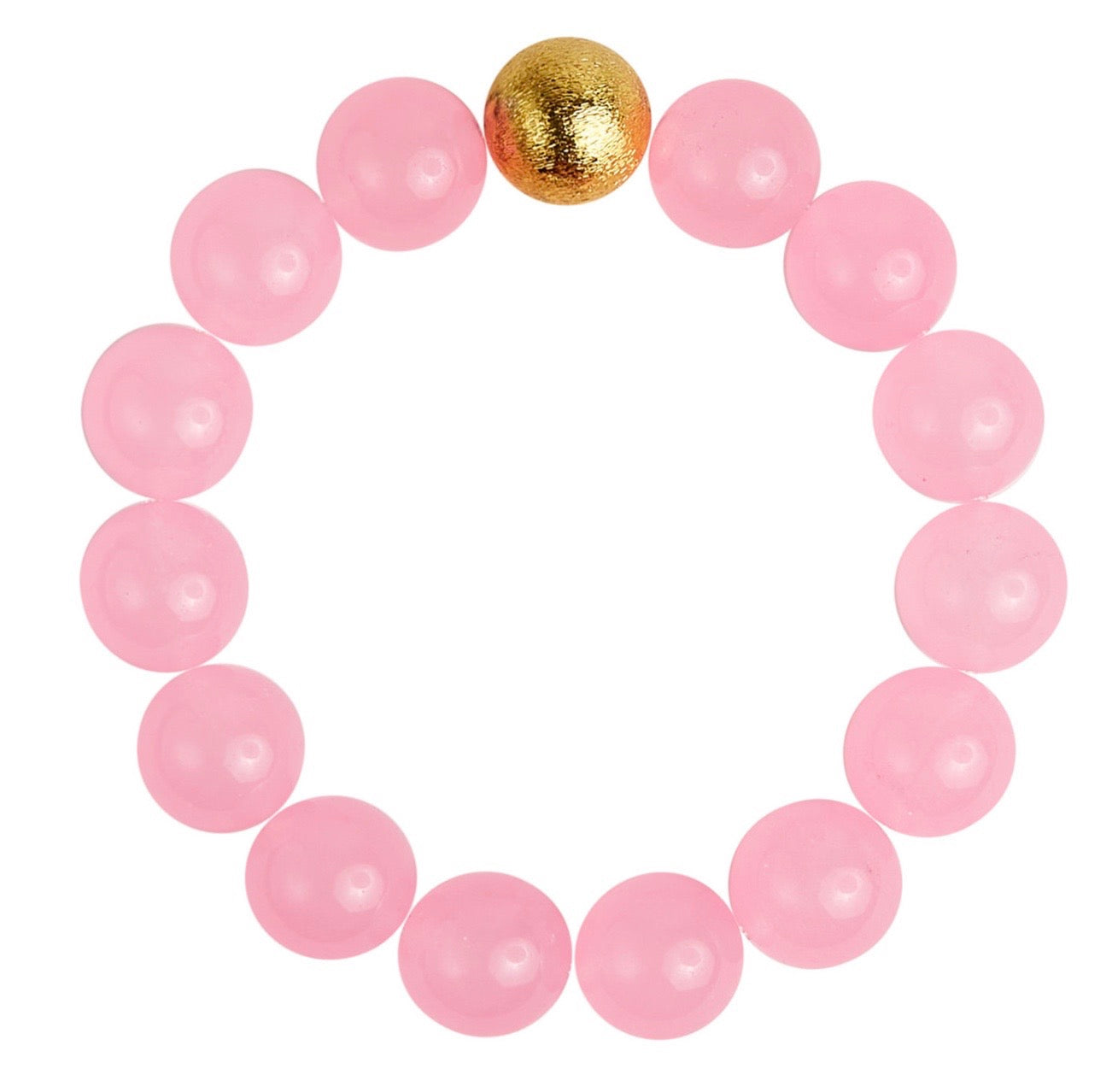 Ball Beaded Bracelet in Pink and Gold Ball