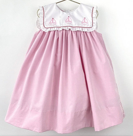 Girls pink sailboat dress
