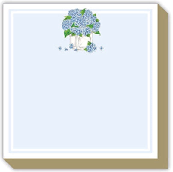 Blue Hydrangea Planter Notepad