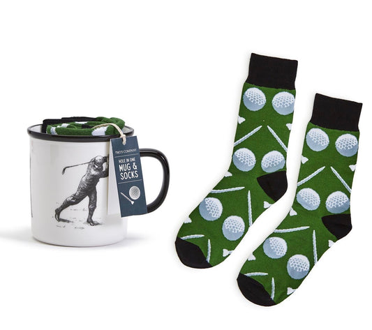 Golf coffee mug and socks gift set