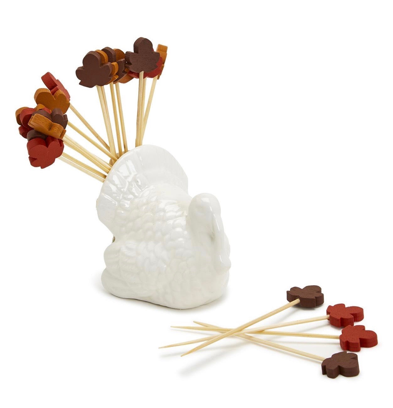 Turkey Toothpick Holder with Leaf