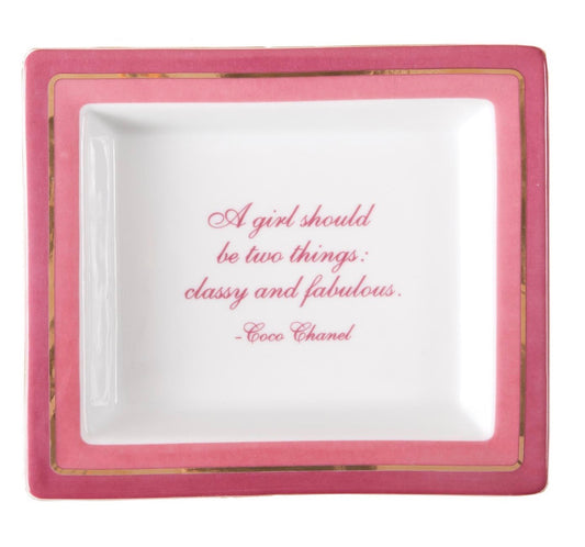 Pink Tray with Coco Chanel in Gift Box