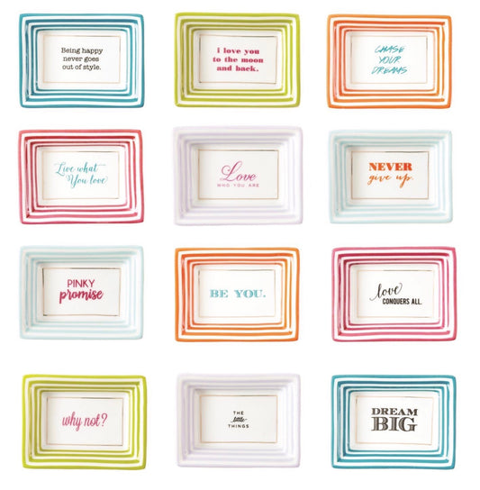 Mini Glass Trays with Inspirational Quotes