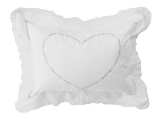 Pillow Cover with Embroidered Heart