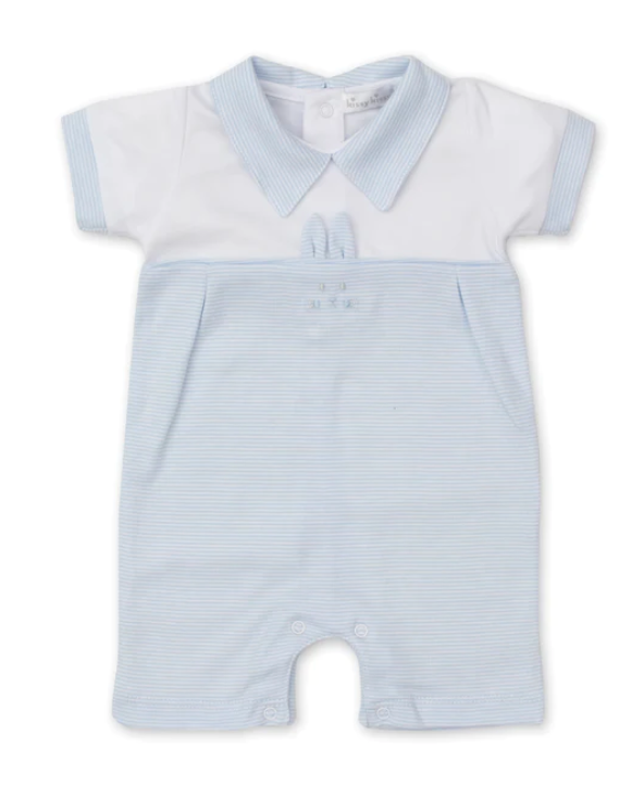 Blue and White Romper with Bunny Ears