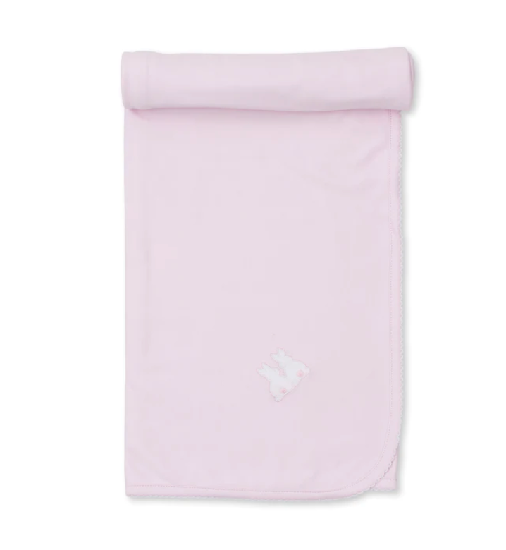 Pink Baby Blanket with Bunnies
